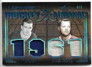 2019-20 Leaf Ultimate Hockey DAVE KEON / DOUG HARVEY 4/6 4X Jersey Almanac 1961