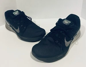 Size 13 - Nike Lunarglide 7 Flash Black Silver - Picture 1 of 8