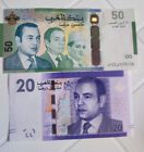 Morocco Maroc banque two unc banknot 20 / 50 Dirhams 2009 Commemorative UNC P 72