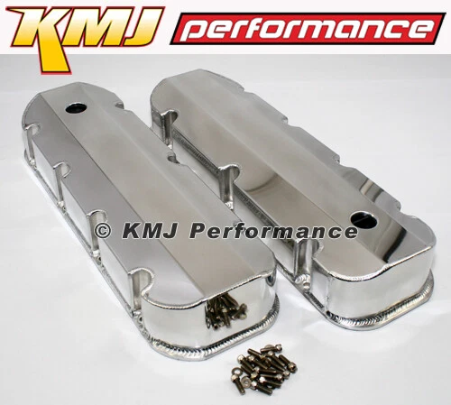 BBC Chevy 396 402 427 454 Polished Fabricated Aluminum Sheet Metal Valve Covers - Image 1 of 1