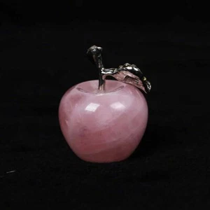 1.5'' Rose Quartz Apple Paperweights Pink Crystal Figurine Home Decor Reiki Gift - Bild 1 von 5