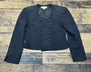 VINTAGE Christian Dior Jacket Women 4 Black Blazer Evenings Double Breasted READ - Picture 1 of 14