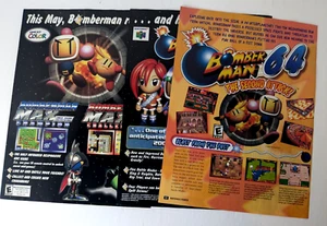 2000 Bomber Man 64 Lot of 2 Print Ads/Posters, Nintendo 64 N64 Vintage - Picture 1 of 6