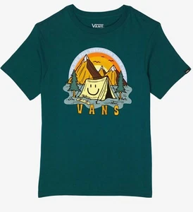 VANS Kids Off The Wall Vibes SS Tee VN0000F3 Deep Teal Green Size 6/L - Picture 1 of 1