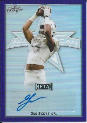 2020 Leaf Metal All-American Bowl Football GEE SCOTT JR. Purple Autograph 1/15 - Image 1 of 2