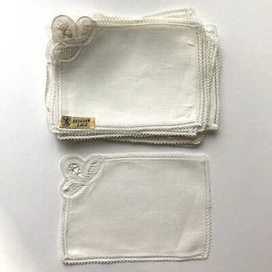 Set of 23 Vintage Small White Dainty Rectangular Hankies w/Belgian Lace Edge - Picture 1 of 8