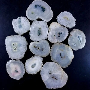 Lote de 12 piedras preciosas cabujón de seda de cuarzo solar natural 1078 quilates 50x40 32x28 mm #2114 - Imagen 1 de 6