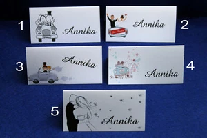 50 x Tischkarten Platzkarten Hochzeit Gastgeschenke Tischdeko - personalisiert - Bild 1 von 30