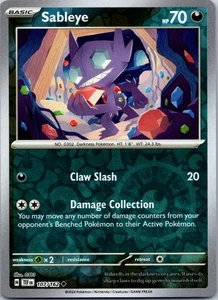 Sableye Reverse Holo Uncommon SV05: Temporal Forces 107/162 NM - Picture 1 of 2