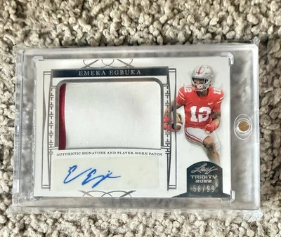 EMEKA EGBUKA 2022 Leaf Trinity ROOKIE PATCH AUTO /99 BUCKEYES MINT😍 - Image 1 of 2