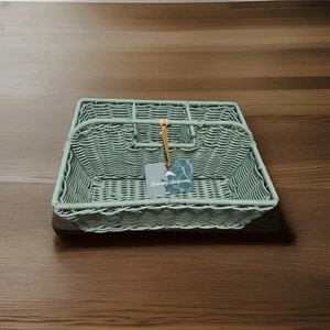 Tommy Bahama Turquoise Wicker Basket Picnic Wine Home Decorations - Picture 1 of 6