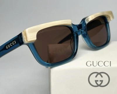 GUCCI Designer Sunglasses GG1166S Blue Square Unisex 54-145 Authentic - Image 1 of 4