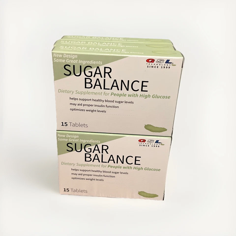 6 Pack! GSL SUGAR BALANCE SUPPLEMENT FOR HIGH GLUCOSE 15 TABLETS/BOX - Image 1 of 2