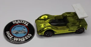 Vintage 1968 Mattel Hot Wheels Redline Chaparral 2G Antifreeze Lime Green Button - Bild 1 von 8