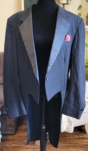 Robert Wagner Collection by Raffinati Mens Black Tuxedo Jacket w/ Tails 44L USA - Picture 1 of 24
