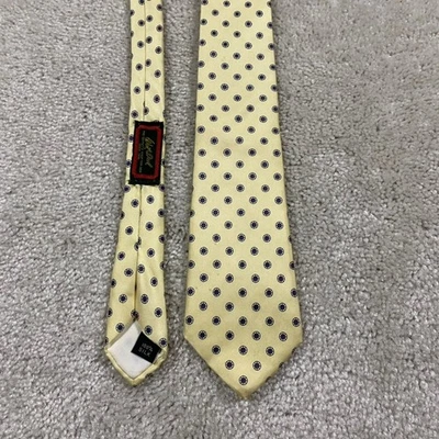 Винтажный шелковый галстук золотой дизайнерский геометрический галстук США классический деловой официальный - Изображение 1 из 4