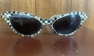 Dr. Peepers Glasses Frames Checker Retro Cat Style Black & White S3229 - Picture 1 of 9
