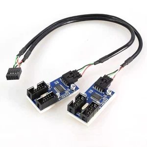 Internal 9-Pin USB 2.0 Splitter 1 Male To 4 Female Motherboard Pin to PC Case - Picture 1 of 6