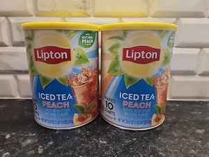 LOT OF 2, Lipton Peach Iced Tea Mix Powder Makes 10 Quarts, Exp 12/2025 - Foto 1 di 2