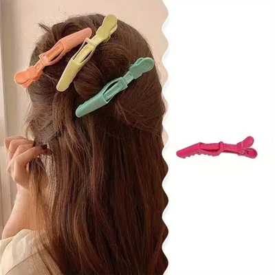 MARKENLOS Haarclips Friseur Abteilklammern Haarklammern Alligator Clipse 12 Stück MIX