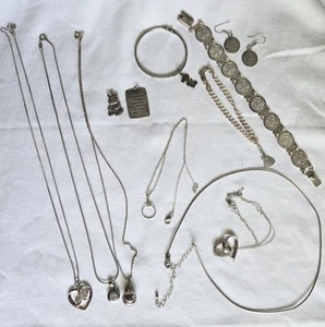 Sterling Silver 925 Jewelry SCRAP WEAR Necklace, Bracelets etc *Read* 2.9oz - Picture 1 of 13
