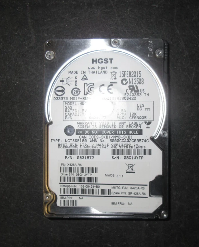 HGST 0B31872, HUC101818CS4204, 2.5" 1.8TB 6Gb/s 10K SAS - Image 1 of 1