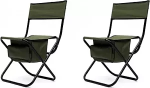 2 Set Folding Outdoor Chair w/ Storage Bag Portable Outdoor Camping Picnics Fish - Picture 1 of 7