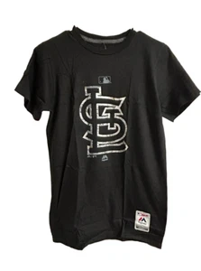 Majestic Men s St. Louis Cardinals Clubhouse Fashion Foil T-Shirt, Black, Small - Picture 1 of 5
