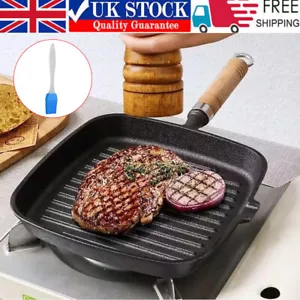 Grill Pan Non Stick Griddle Frying Poring Lips Induction Skillet Cooking Steak - Picture 1 of 21