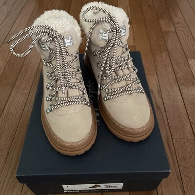 Splendid Yvette Bota de Caminhada Feminina Tamanho 7 Camurça Falsa Shearling Taupe $155 Inverno - Imagem 1 de 4