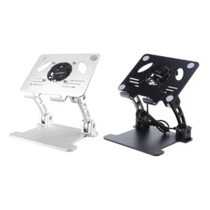 Laptop Stand Aluminum Alloy Holder for w/ Cooling Fan Riser Notebook Tablet Radi - Photo 1/10