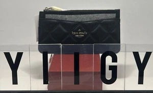 🐼💦 Kate Spade 🐼💦 Natalia Quilted Black Card Holder Case Wallet 🐼 D35o11 - Picture 1 of 9