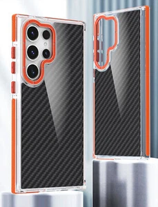 For Samsung Galaxy S24+ S25 Ultra Carbon Fiber Case Clear Heavy Duty Shockproof - Photo 1 sur 10