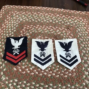 ORIGINAL WOOL FELT NAVY Storekeeper 2nd CLASS RATE PATCH Vietnam Era & Cotton - Picture 1 of 1
