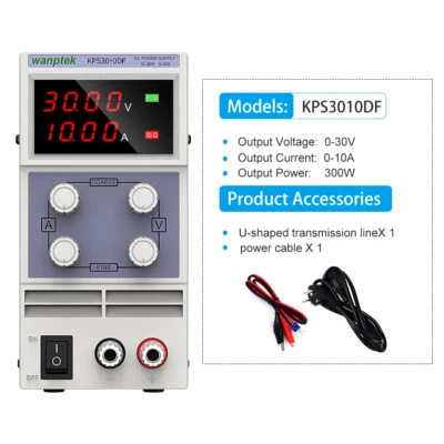 30V 10A Lab adjustable DC Power Supply Variable Regulated Precision Power Source - Image 1 of 4