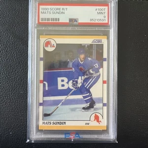 1990-91 Score Rookie Traded Mats Sundin #100T Quebec Nordiques RC PSA 9 - Picture 1 of 2