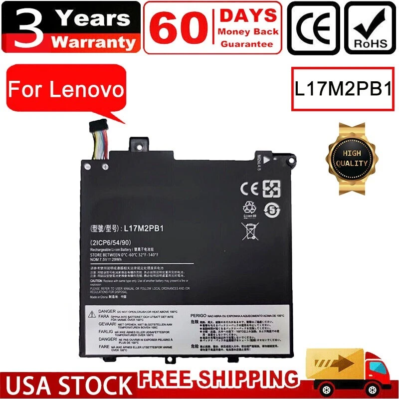 L17M2PB1 Battery For Lenovo V130-14IGM V130-14IKB V330-14IKB V330-14ARR L17C2PB1 - Image 1 of 4