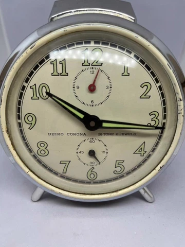 SEIKO Corona ALARM CLOCK VINTAGE JAPAN mid century Works 1930s 1940s Cover