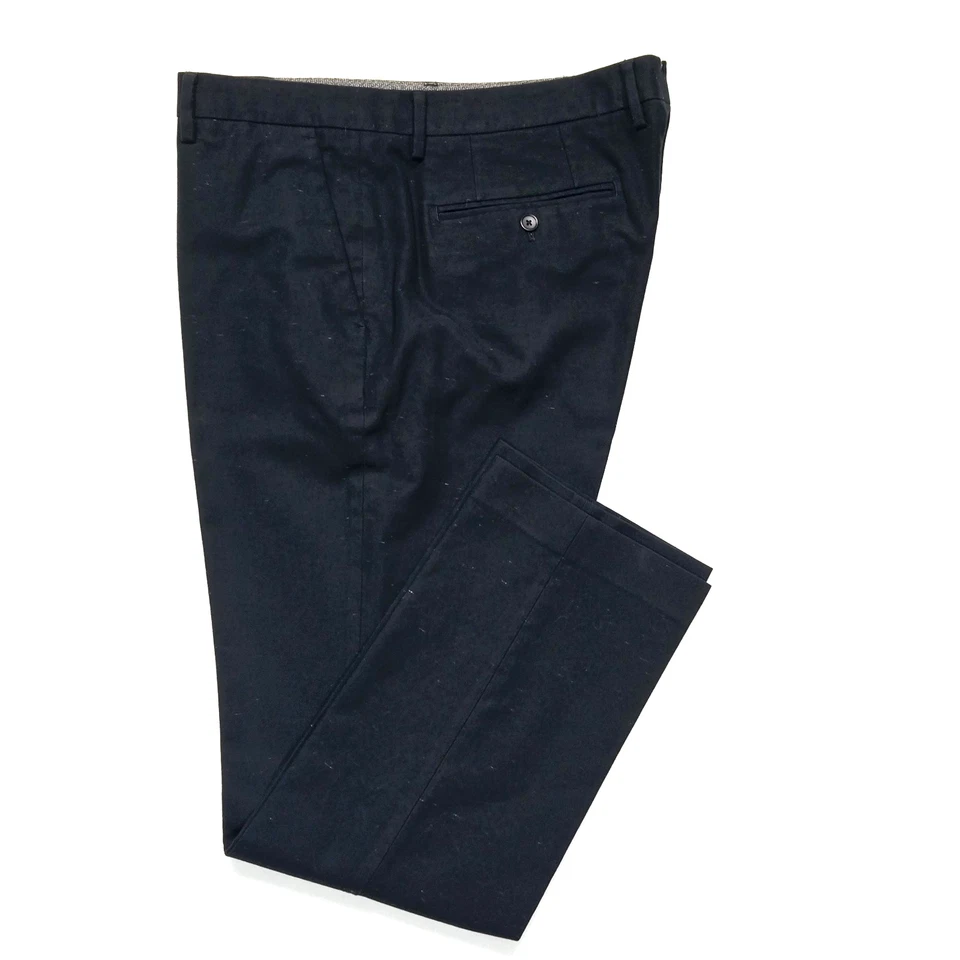 Pantalones de vestir Bonobos para hombre tweed rectos calce ajustado talla 38X31 negro frente plano Foto 1 de 4