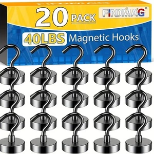 Pack of 20 Heavy Duty Magnetic Hooks 50LB Strong for Cruise Cabin Office Grill - Picture 1 of 7