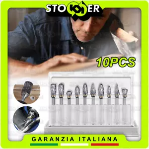 10 Punte Frese PROFESSIONALI in METALLO DURO al CARBURO DI TUNGSTENO 3mm DREMEL - Imagen 1 de 18