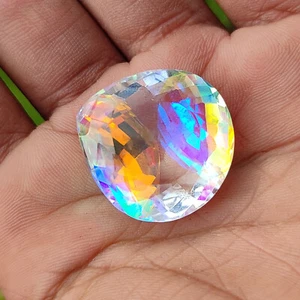 Pear Shape 45 Ct Natural Certified Brazilian Mystic Topaz Loose Gemstone - Picture 1 of 5