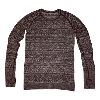 Lululemon Rest Less Pullover Size 8 Heathered Black W3MHMS Thumbholes Seamless - Image 1 of 4