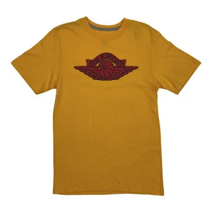 Jordan Mens Wings Logo T-Shirt Size-S Color-Dark Yellow/Red - Picture 1 of 1