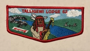 Talligewi Lodge 62 OA Order Of The Arrow Patch Klappe roter Rand - Bild 1 von 1