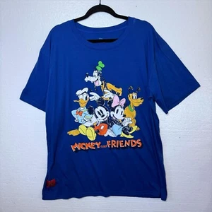 Disney Mickey Mouse Fab Five Womens Sz XXL Blue Graphic Tee T-Shirt Minnie Pluto - Picture 1 of 7
