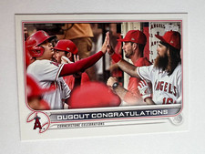 2022 Topps Series 2 #416 Los Angeles Angels Dugout Congratulations Team Card