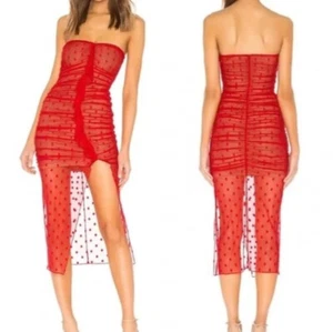 Majorelle Revolve Brady Dress in Red Womens Size XL Lined Strapless Polkadots - Picture 1 of 11