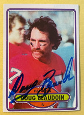 SIGNED DOUG BEAUDOIN 1980 TOPPS FOOTBALL CARD AUTOGRAPHED - PATRIOTS