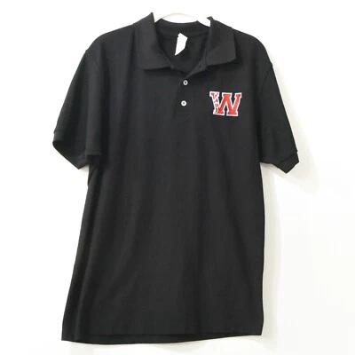 Camisa Polo de Golf Tultex Hombres Negra Botones Rojo Logo Cuello Informal Manga Corta M Foto 1 de 4